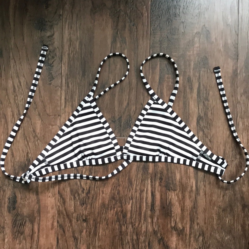 Jolyn striped triangle tie back top